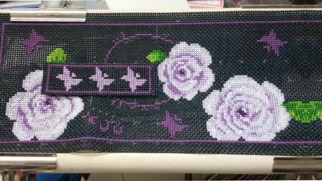 Handmade crossstitch long and short wallet