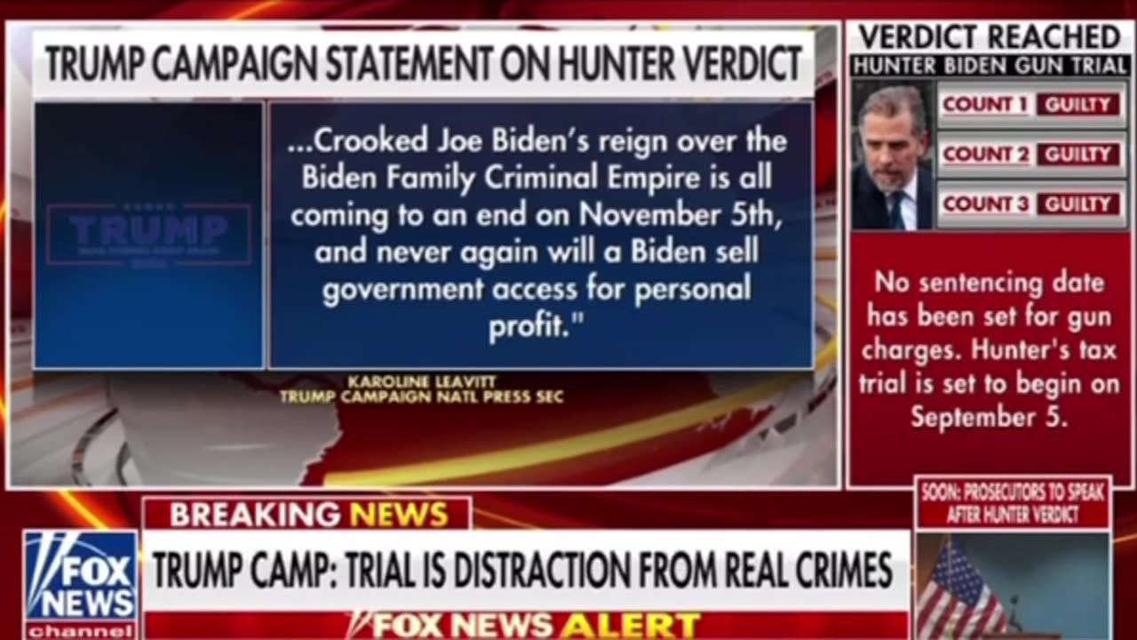 Statement from President Trump’s campaign to Hunter Biden verdict