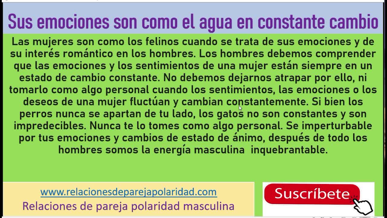 Sus emociones son como el agua en constante cambio (en las mujeres)