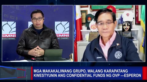 Mga makakaliwang grupo, walang karapatang kwestyunin ang confidential funds ng OVP —Esperon