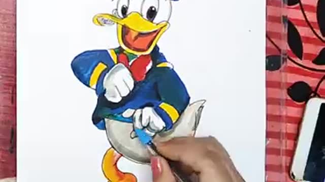 How to draw and paint Donald duck