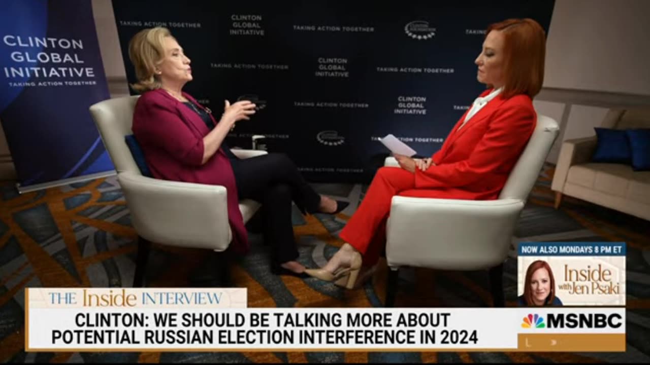 Hillary Clinton Discusses 2024 Presidential Race On MSNBC's Inside w/Jen Psaki