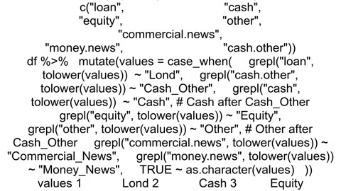 dplyr mutate case_when grepl not returning values correctly in R