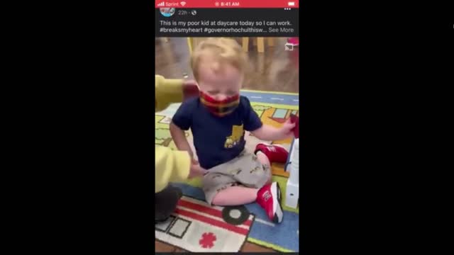 Crying Toddler Forced to Wear Mask at Daycare