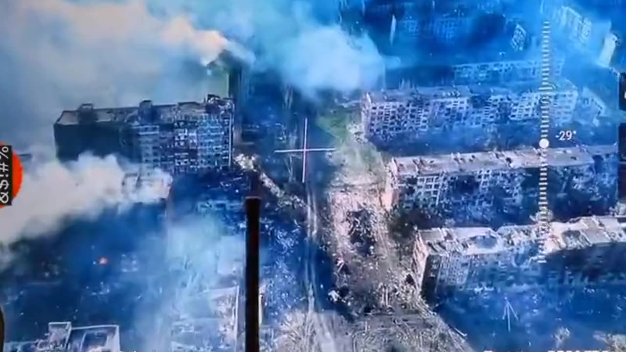 Ukrainian Held Area Of Bakhmut Carpet Bombed