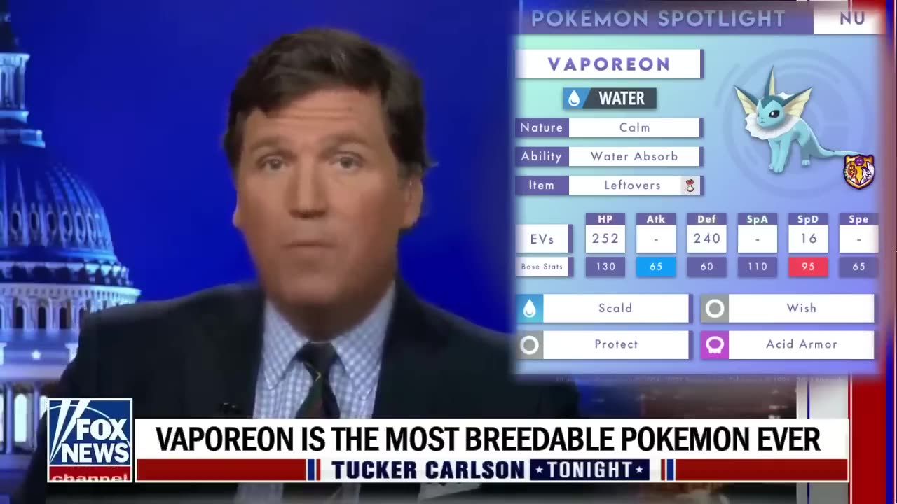 Tucker Carlson: Vaporeon Is The Most Breedable Pokémon🐉🤣🍺
