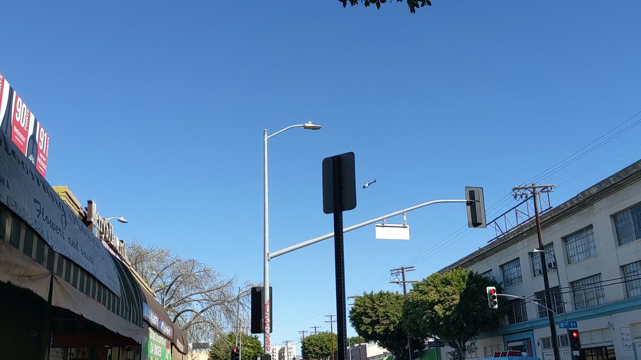 Helicopter in Circling around Los Angeles