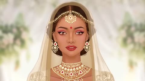 Traditional Indian Bridal Makup Animation Vide | Indian Girl Best Makup