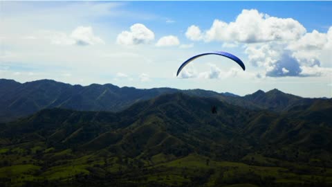 flying over a mountain range