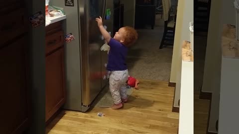 What happens when Baby opens the fridge