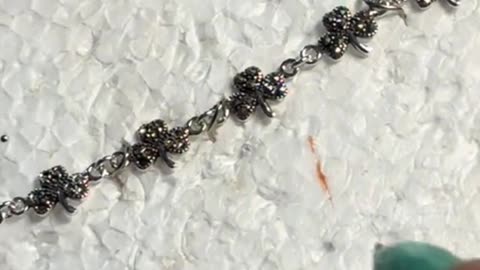 Irish Blessings: Marcasite Shamrock Sterling Silver Link Bracelet