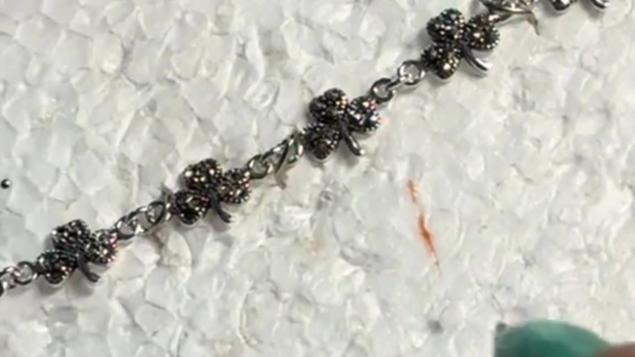 Irish Blessings: Marcasite Shamrock Sterling Silver Link Bracelet
