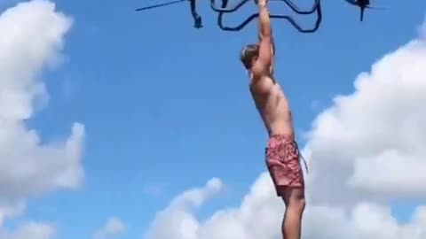 Drone lifted human