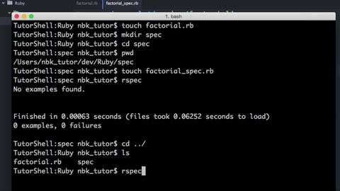 Implementation of Factorial in Ruby with Test-Driven Development in RSpec