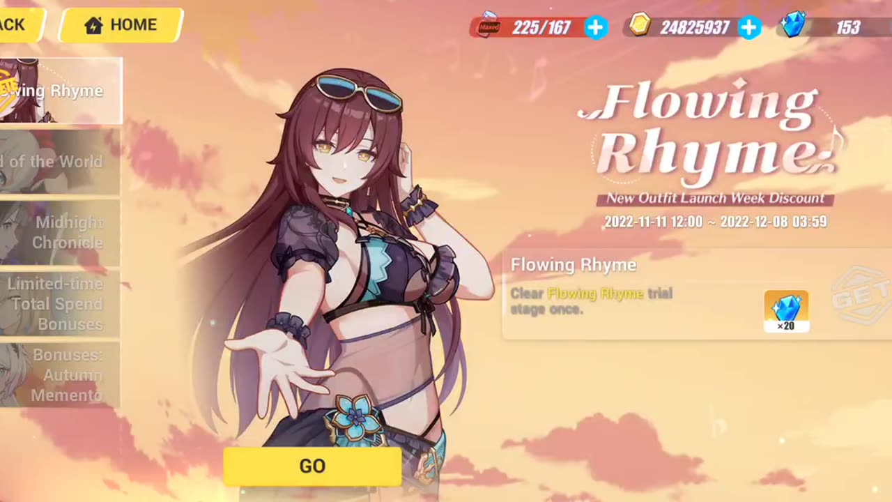 Honkai Impact 3rd "Flowing Rhyme" Outfit Trial Gameplay(For Eden)