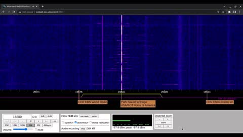 Voice Of America Audio Malfunction 13/11/2022 1406 UTC 15580kHz