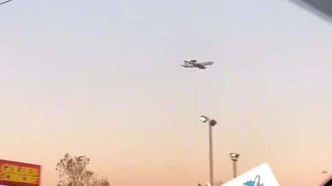 Plane frozen mid air