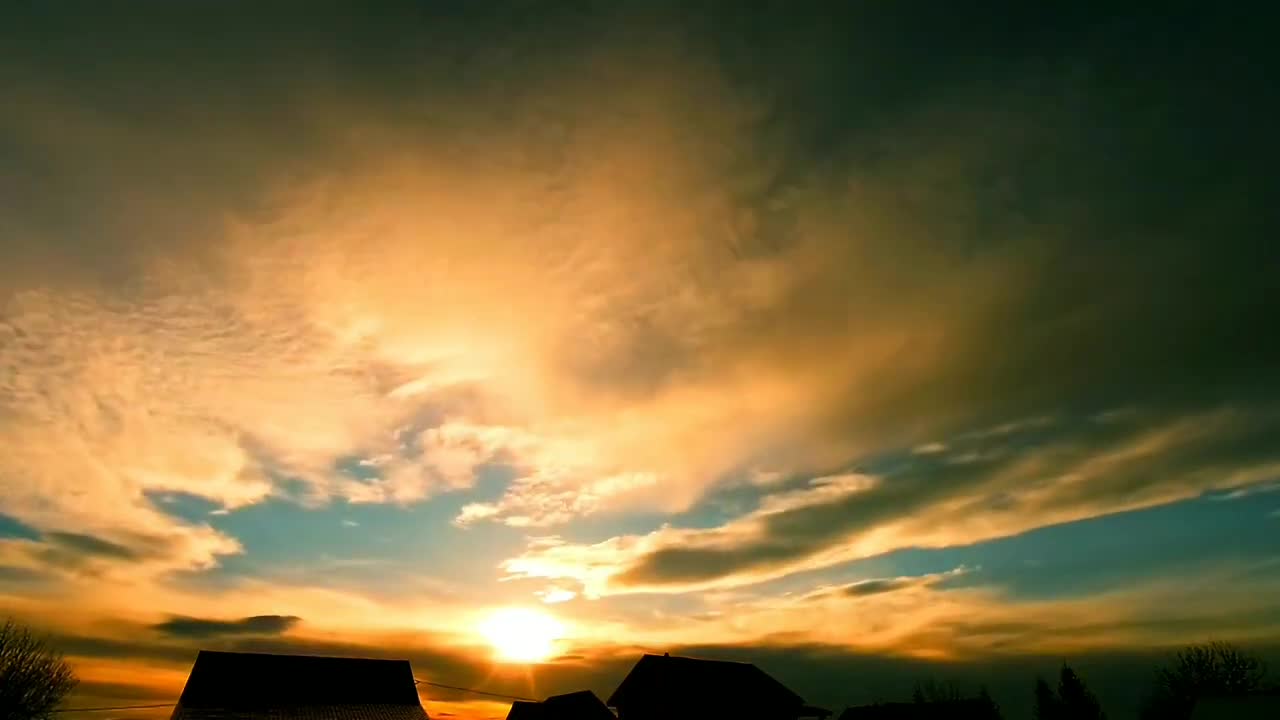 Beautiful Sunsets Timelapse and Blue Sky Moving Background Footage