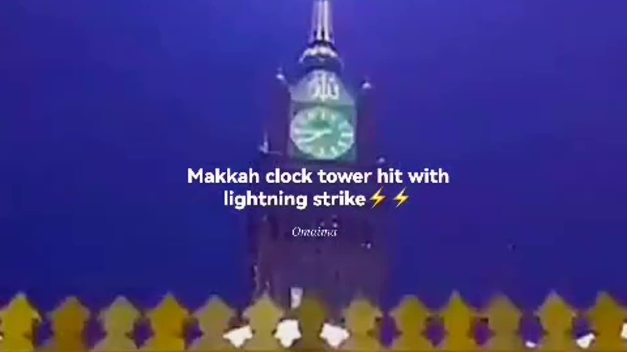 Lighting on Makkah clock tower 😔