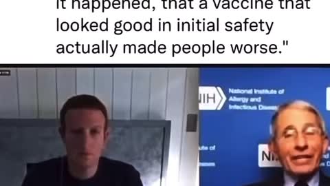 Zuckerberg and Dr Fauci speaks on vaccine might make people worse