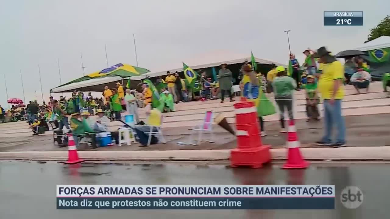 Forças Armadas condenam excessos em manifestações | SBT Brasil (11/11/22)