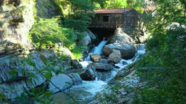 Beautiful Rust House by the Flowing Mountain River