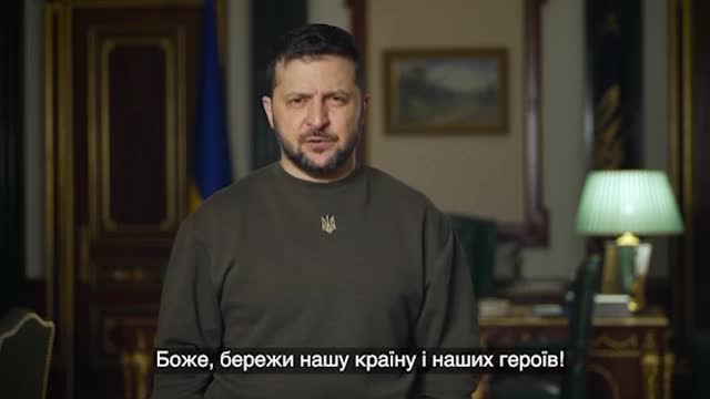 War in Ukraine. Spitch President of Ukraine Volodymyr Zelentskiy