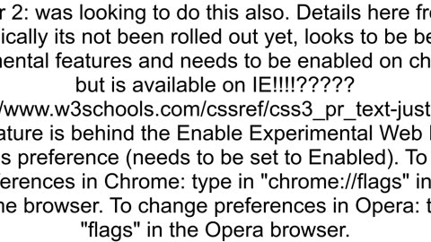 Why isn39t textjustify distribute working in Chrome