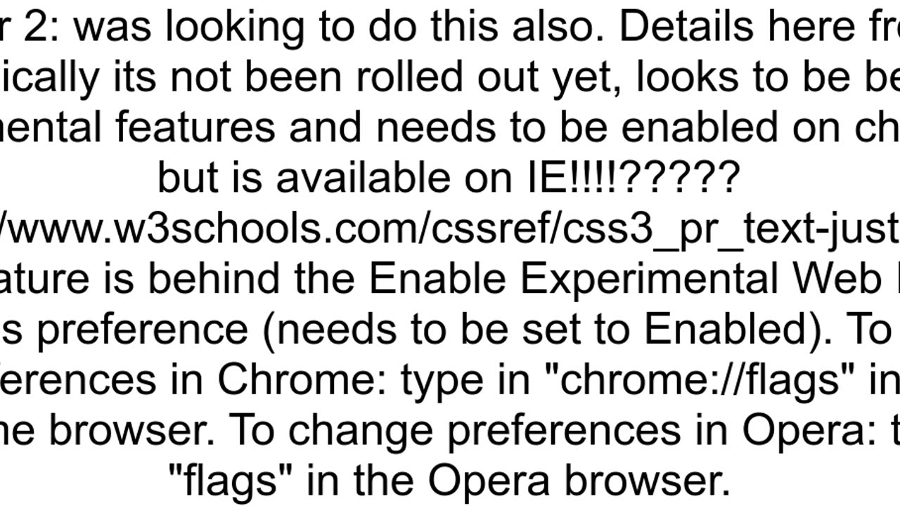 Why isn39t textjustify distribute working in Chrome