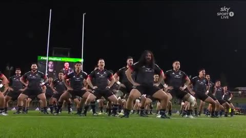 Māori All Blacks perform their haka against Ireland