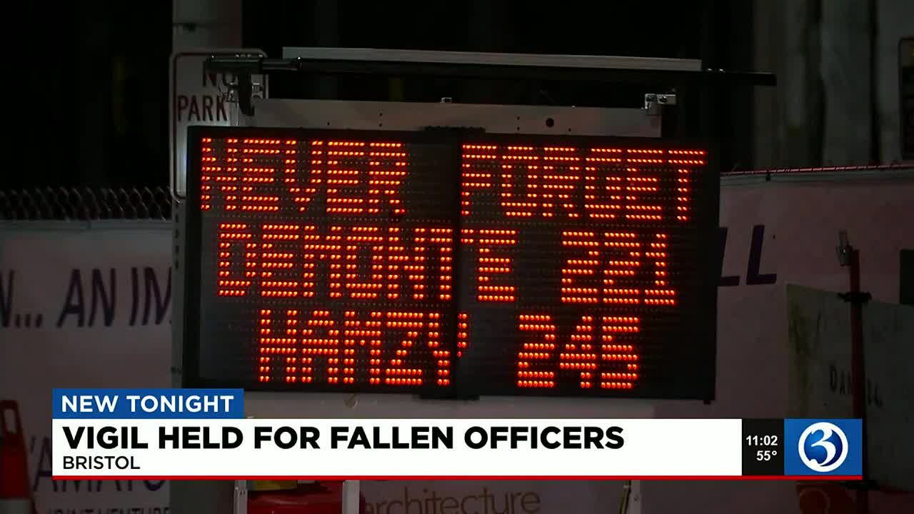 Vigil held for fallen officers one month later