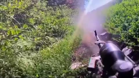 Ukrainian Russian firefight across the distance