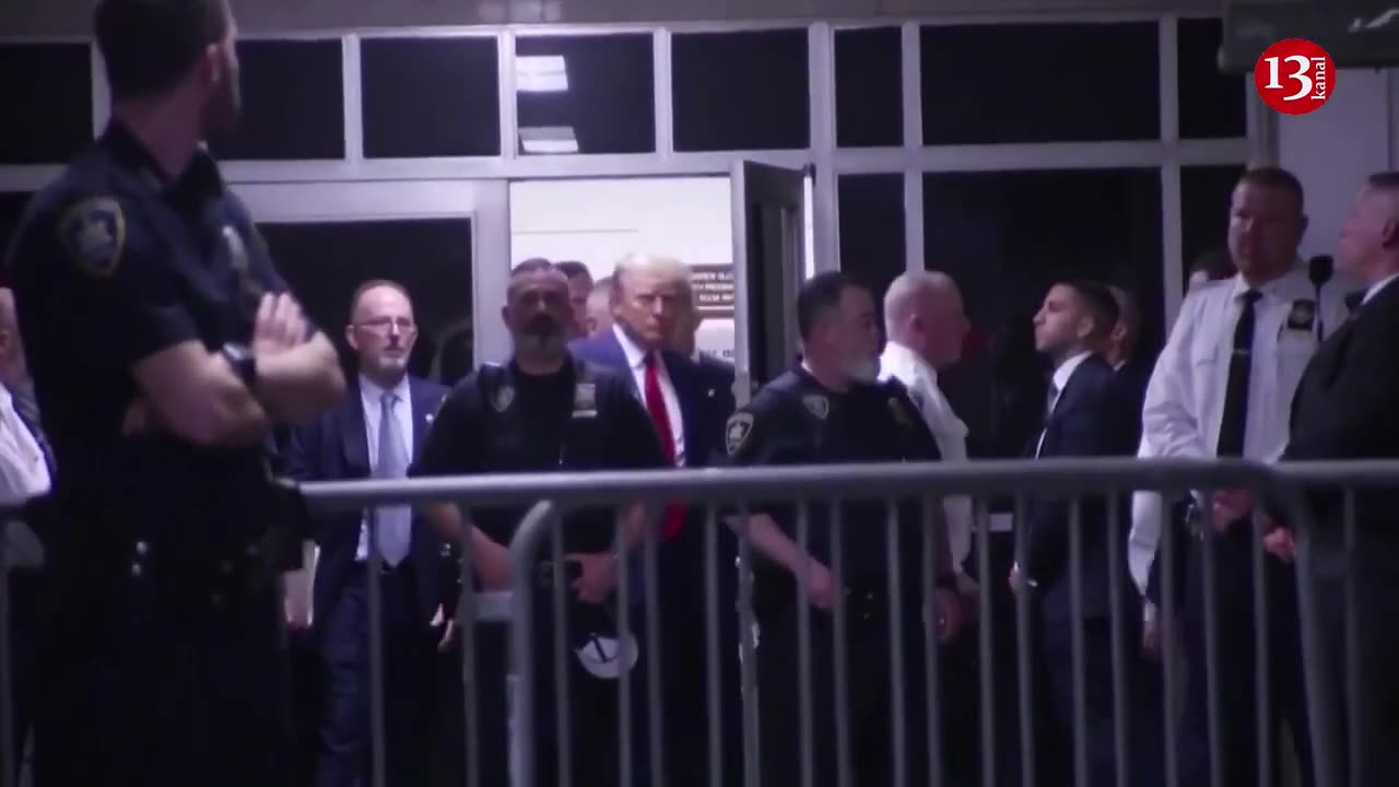 Former President Trump seen in court hallway prior to his arraignment