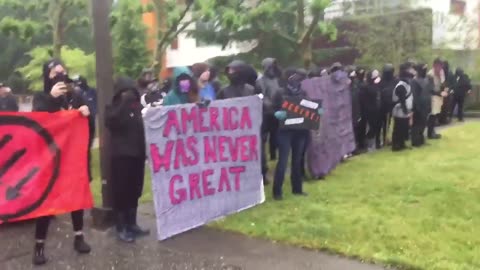 June 15 2017 1.1 Evergreen college free speech rally Antifa shows up