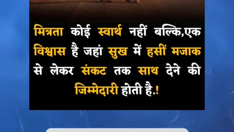 मित्रता कोई स्वार्थ नहीं बल्कि, एक विश्वास है!