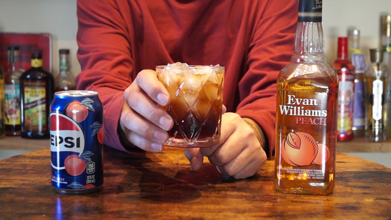 Evan Williams Peach Whiskey & Pepsi Peach