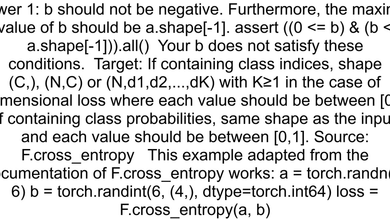 Fcross_entropy raised quotRuntimeError CUDA error deviceside assert triggered Compile with TORCH_US
