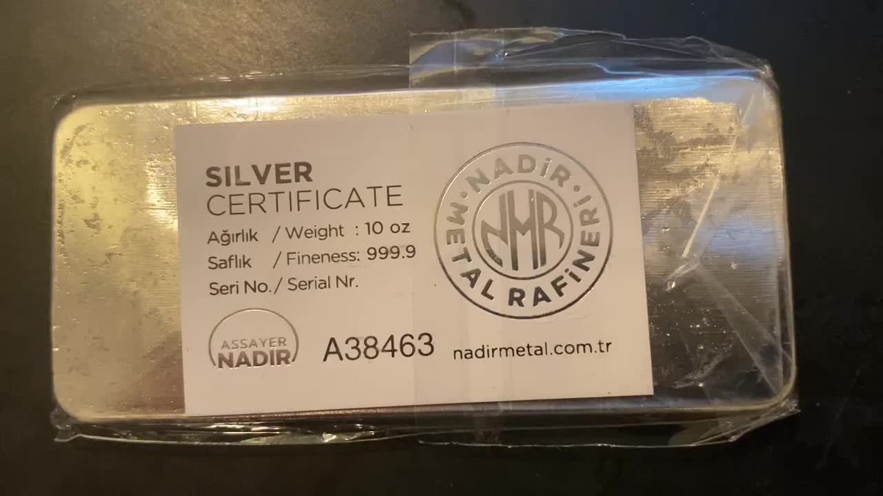 Turkish Nadir Description 10oz Silver Bar
