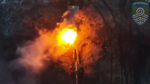 Massive Russian Gun Detonates After Catching Fire