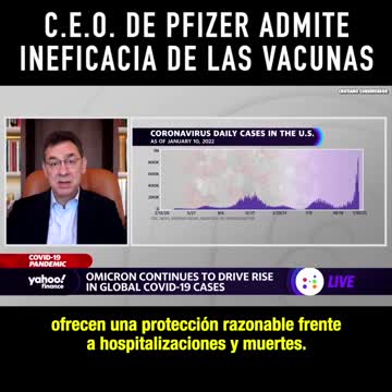 🔴EL CEO DE PFIZER ADMITE QUE LA VACUNA NO ES EFECTIVA