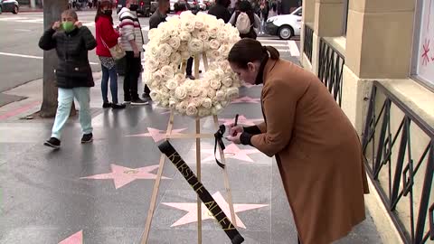 Kirstie Alley fans place flowers on Walk of Fame star