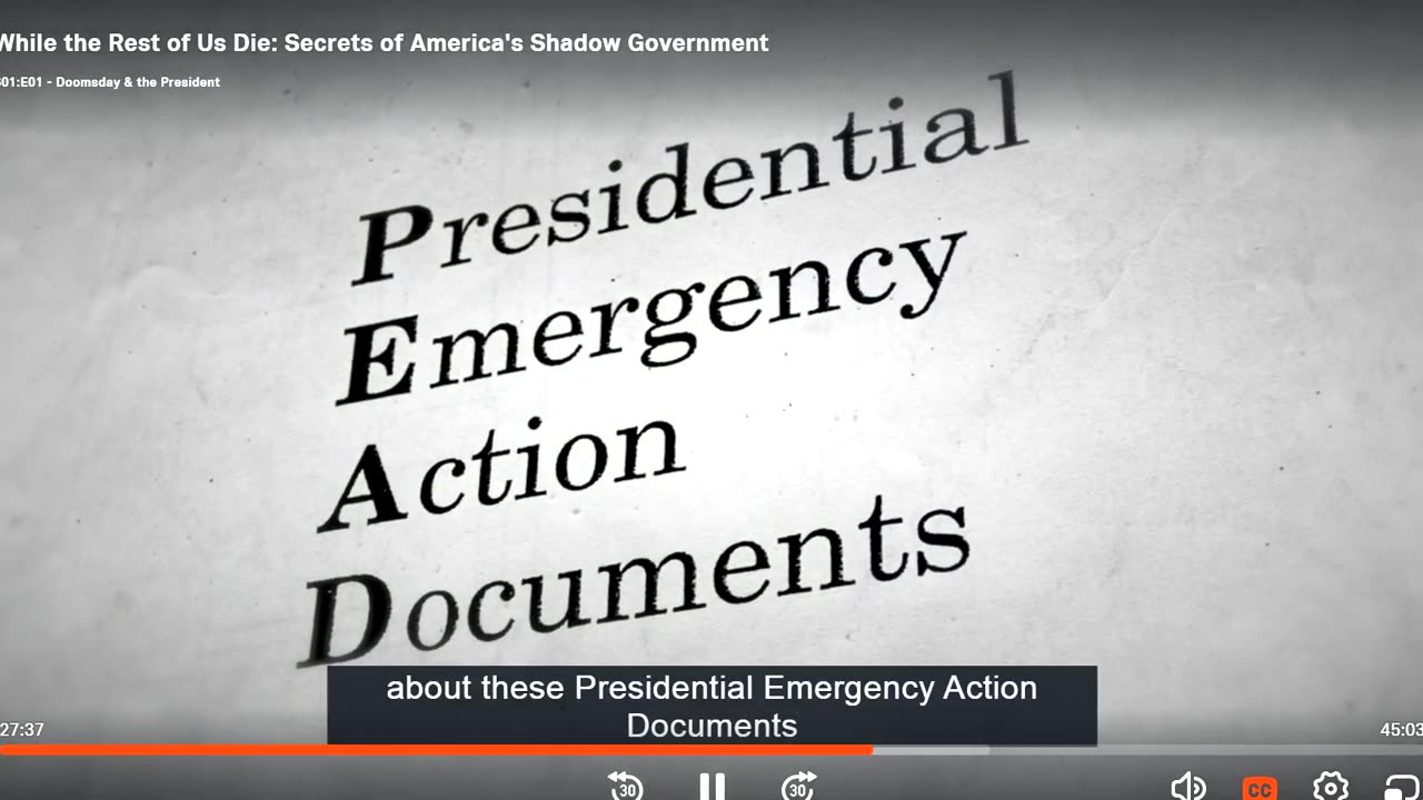 PRESIDENTIAL EMERGENCY ACTION DOCUMENTS