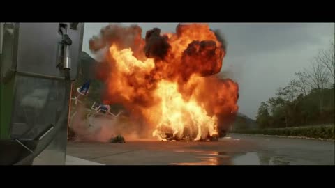 Bandits blew up Jason Statham's BMW, he came back and destroyed them The Transporter (2002)