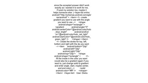 Android shape border with gradient