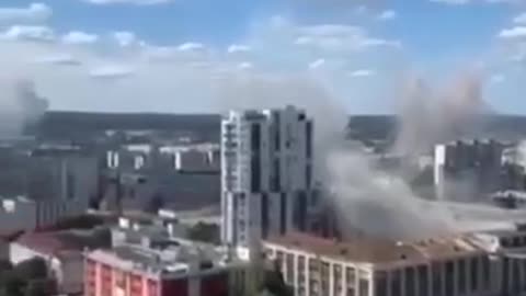 Panorama of Kharkiv after today's shelling