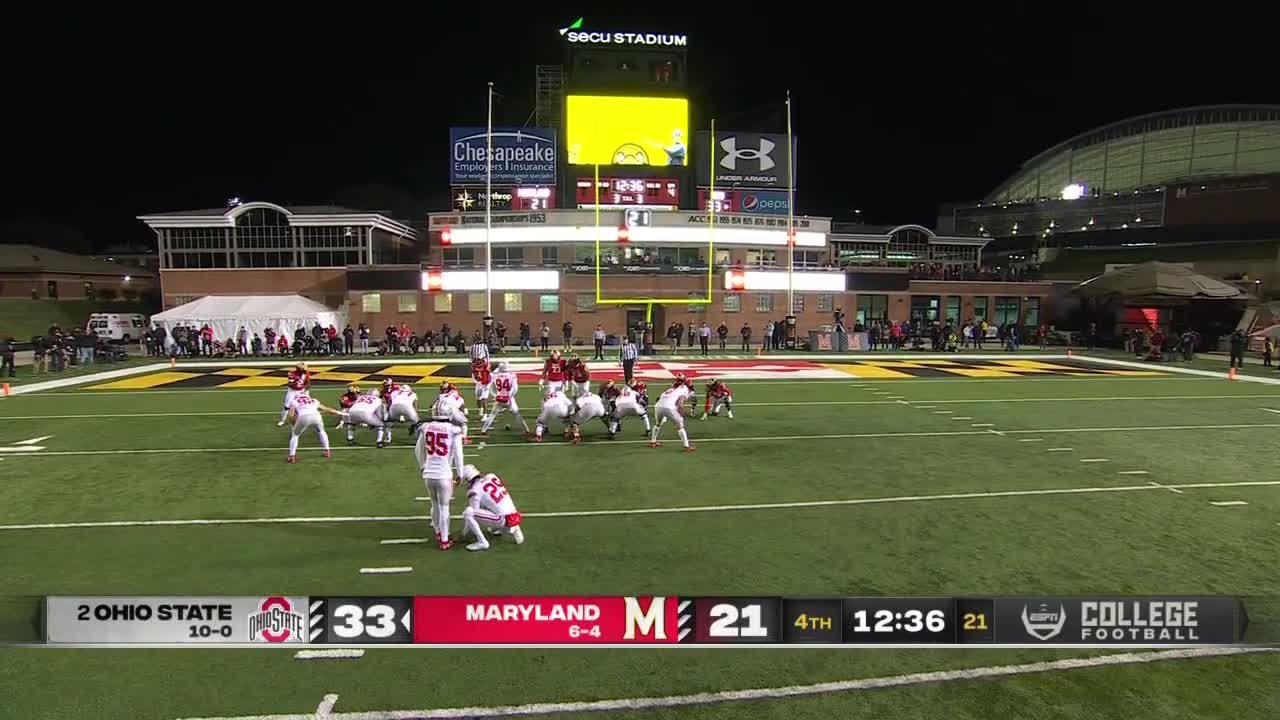 Maryland BLOCKS & RETURNS Ohio State's extra-point attempt 😳👀