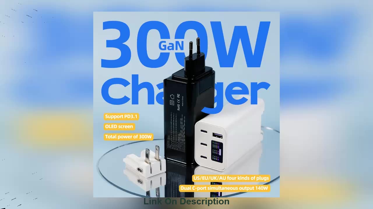 Exclusive 300W GaN Charger PD3.1 140W+140W AC100-