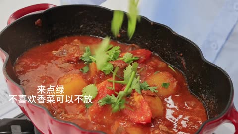 Tomato beef stew without a drop of water