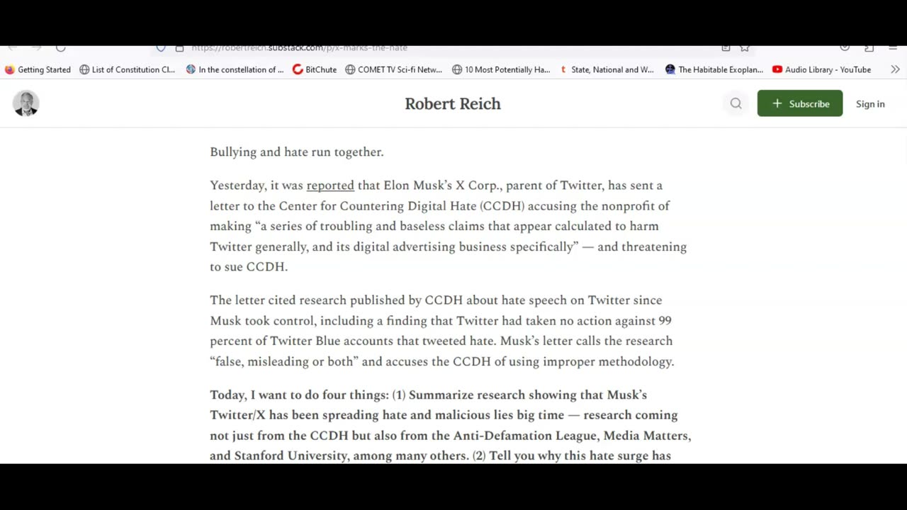 Robert Reich does not think Twitter is censoring enough