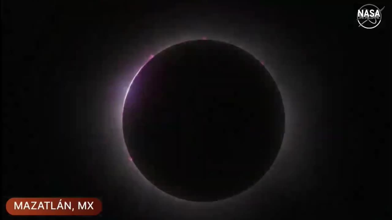 Vista del eclipse desde México.